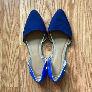 Brand New Women's GAP Two Toned Blue Suede D'orsay Flats Size 8